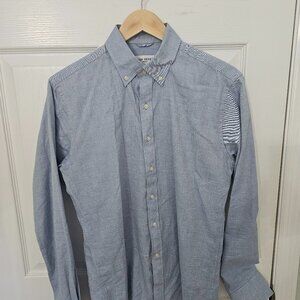 JOHN HENRIC Flannel Shirt 15 - 38 Blue Flannel Button Down Office Work